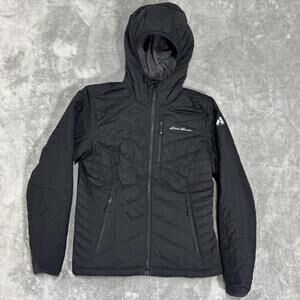 Eddie Bauer First Ascent Jacket Womens M Down Hooded Puffer Reversible Pockets